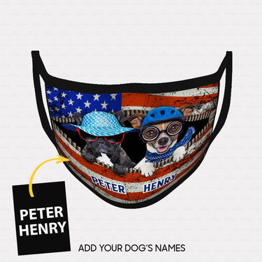 Personalized Dog Gift Idea - Bad Evil Pug And Dog With Red Bow For Dog Lovers - Cloth Mask